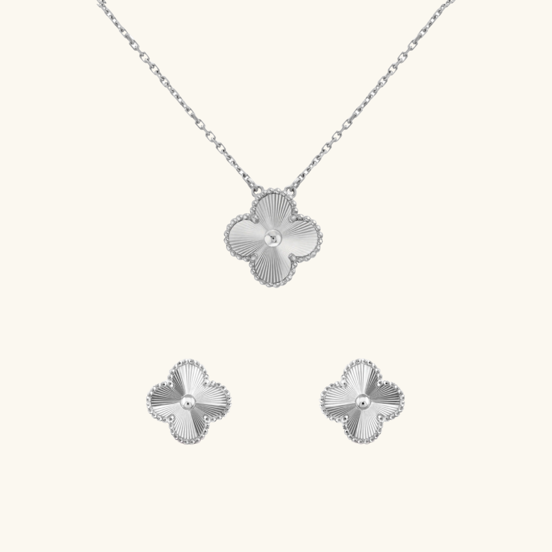 CLOVER | Silber Guilloché 2er-Bündel