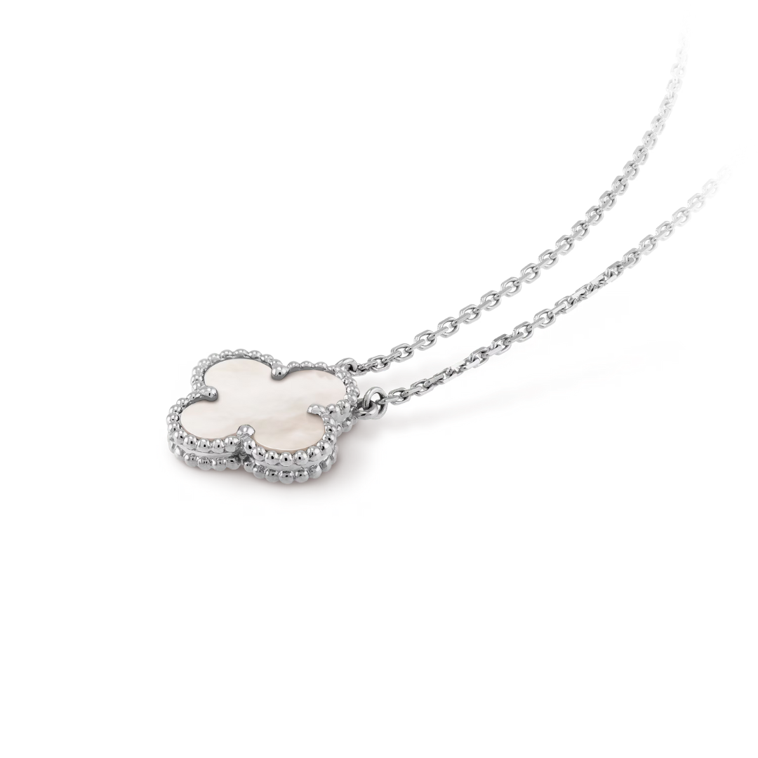 CLOVER | Weiß/Silber Halskette