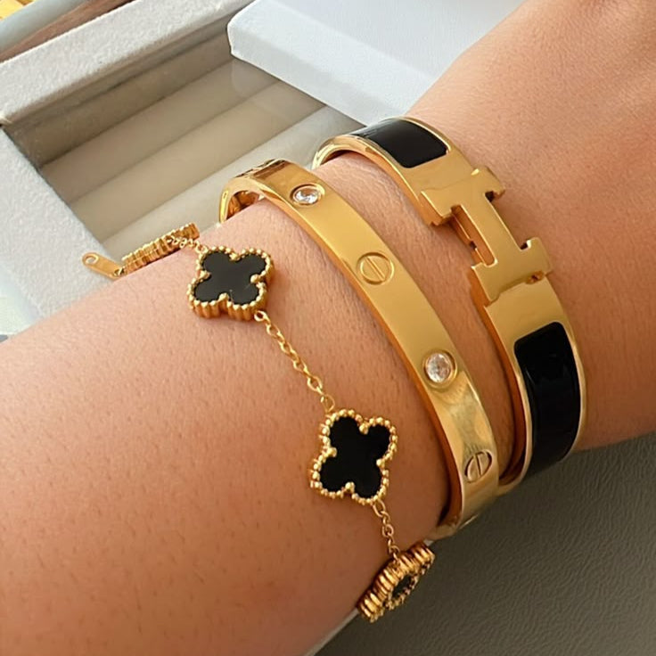 3-teiliges Armband-Set Schwarz