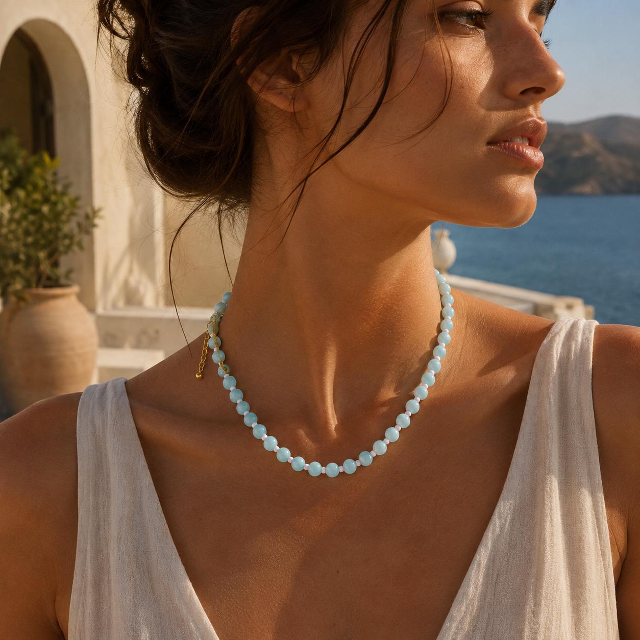 Azure Harmony Bead Necklace