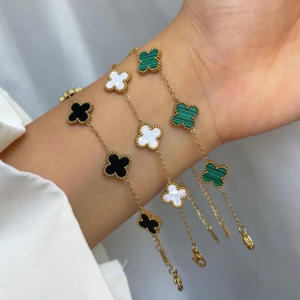 3-teiliges Kleeblatt-Armband-Set