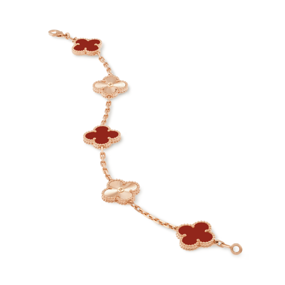 CLOVER | Rotgold Guilloche-Armband