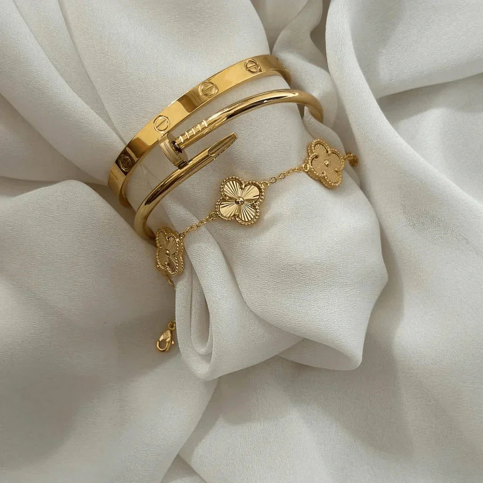 3-teiliges Armband-Set – Gold