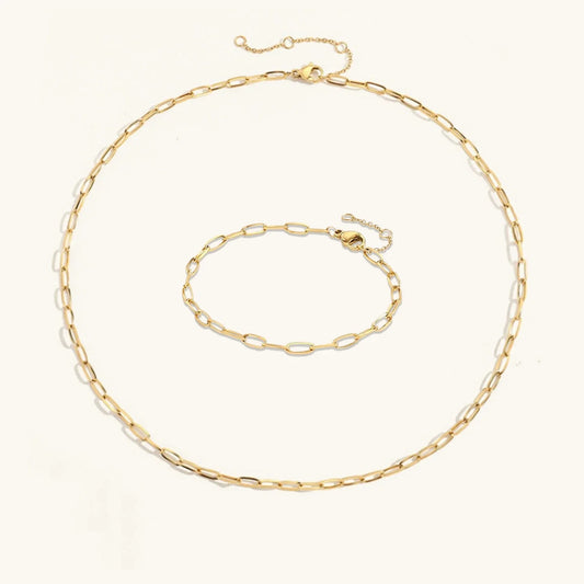 Aurelia Paperclip Chain Set