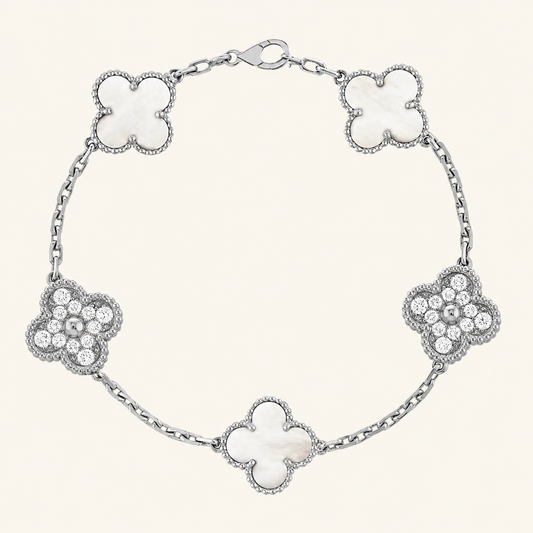 CLOVER | Silver/White Bracelet Prestige