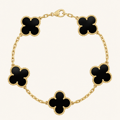 CLOVER | Black/Gold Bracelet