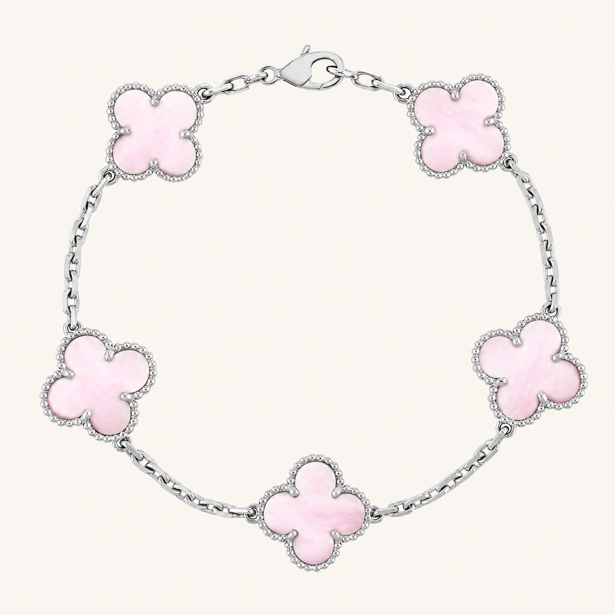 CLOVER | Pink/Silver Bracelet