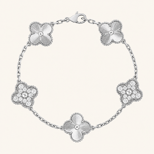 CLOVER | Silver Guilloché Bracelet Prestige