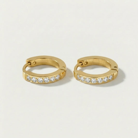 Celeste Pavé Hoops