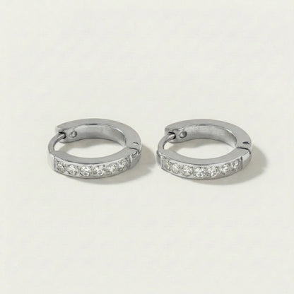 Celeste Pavé Hoops