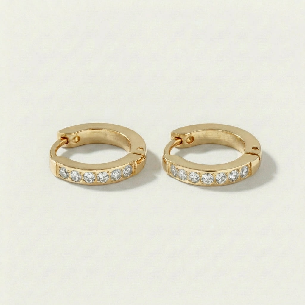 Celeste Pavé Hoops