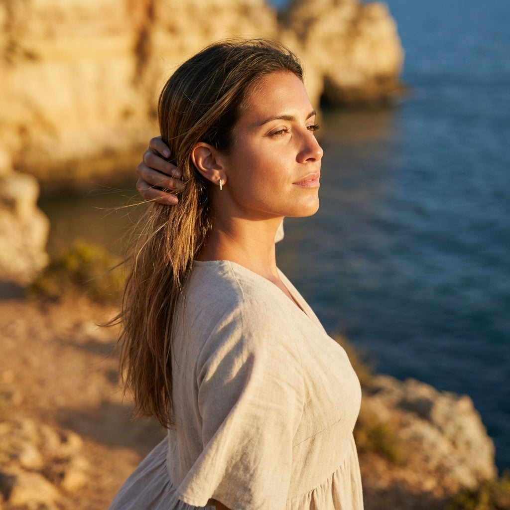 Celeste Pavé Hoops