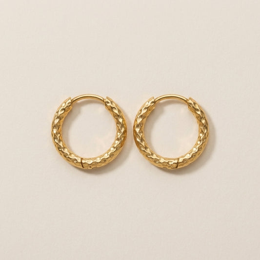 Celeste Pavé Hoops