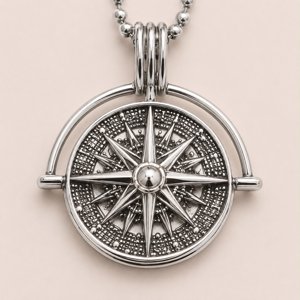 Celestial Compass Silver Necklace