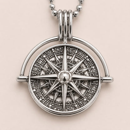 Celestial Compass Silver Necklace