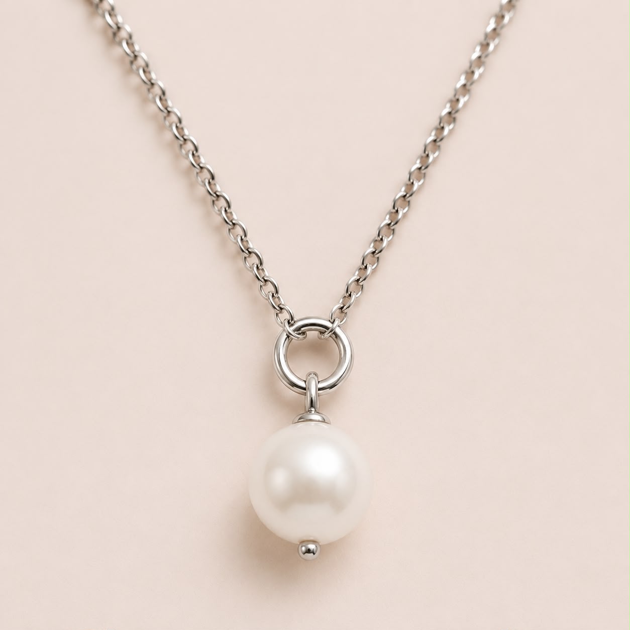 Pearl Layered Silver Necklace