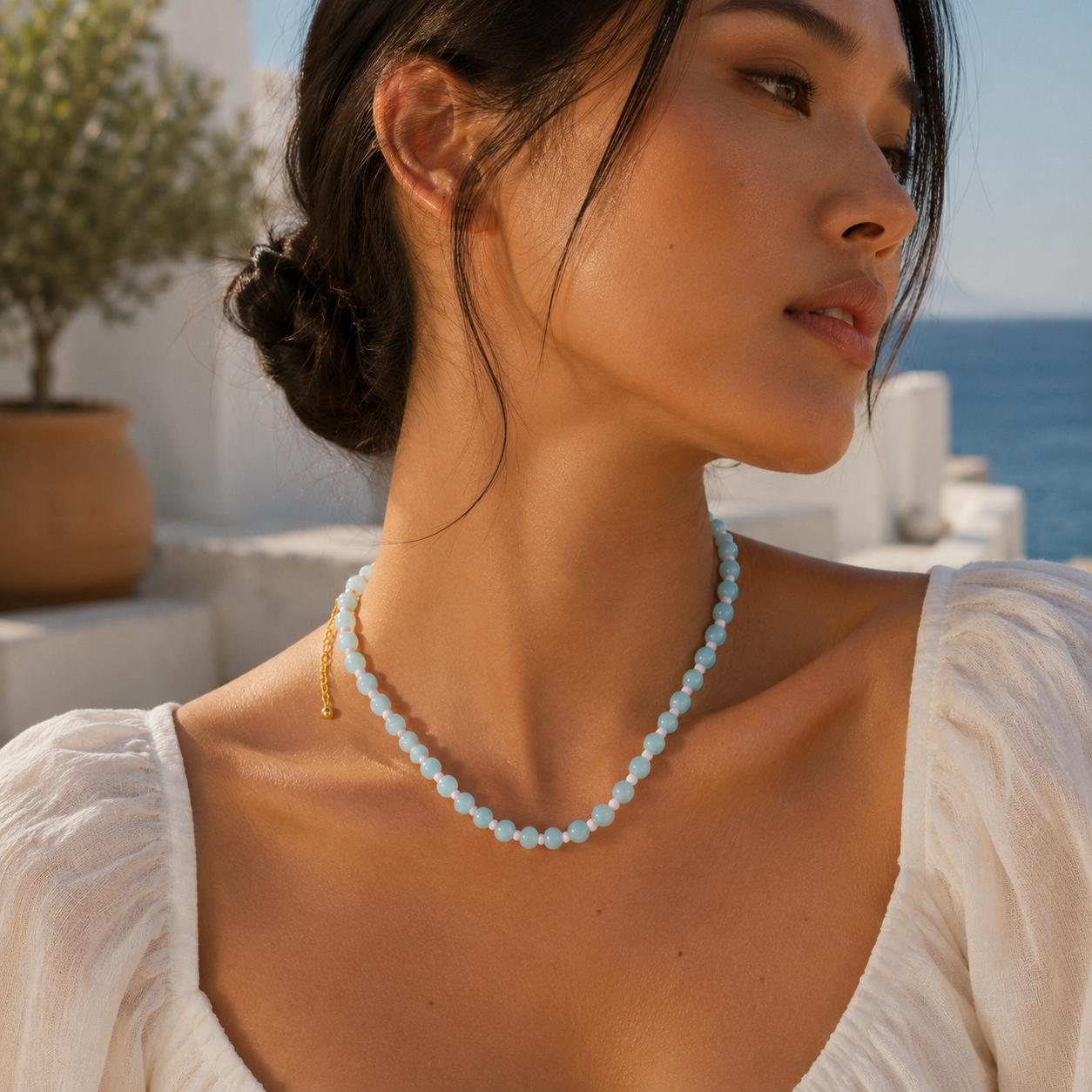 Azure Harmony Bead Necklace