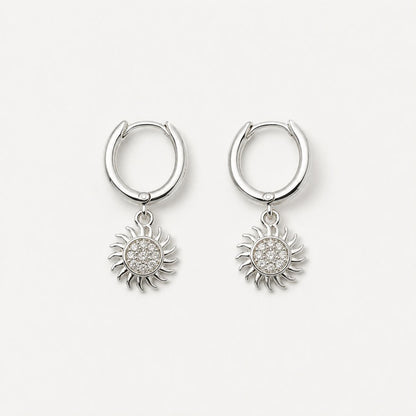 Radiant Sun Charm Hoops