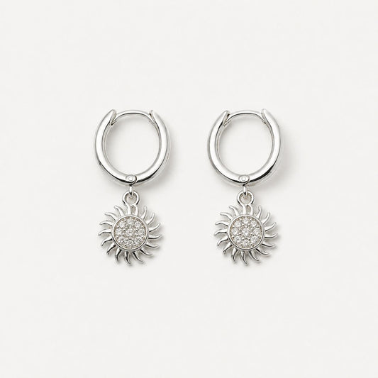 Radiant Sun Charm Hoops