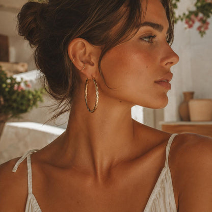 Riviera Twisted Hoop Earrings
