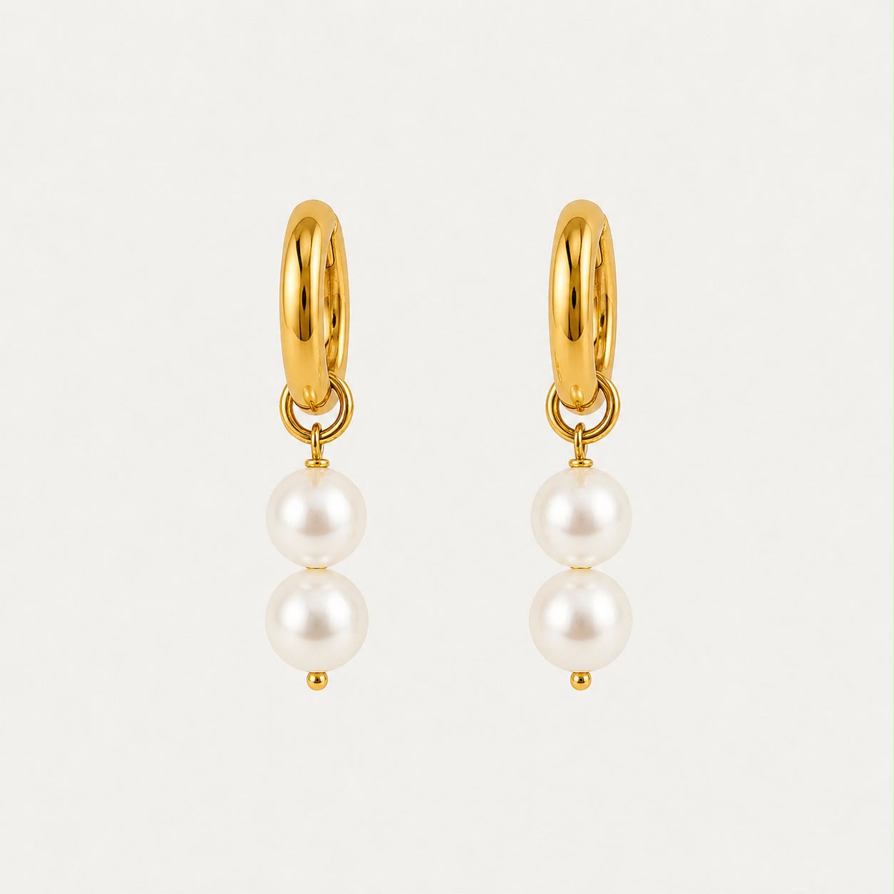 Serene Pearl Huggie Earrings