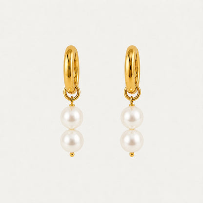 Serene Pearl Huggie Earrings
